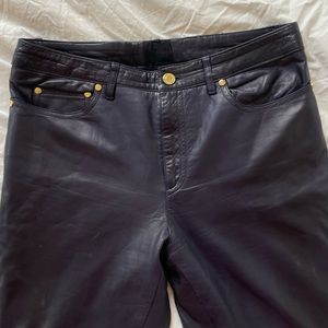 Ralph Lauren 100% Navy Leather Pants